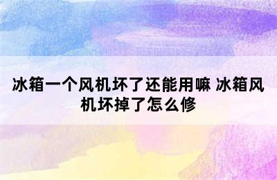 冰箱一个风机坏了还能用嘛 冰箱风机坏掉了怎么修